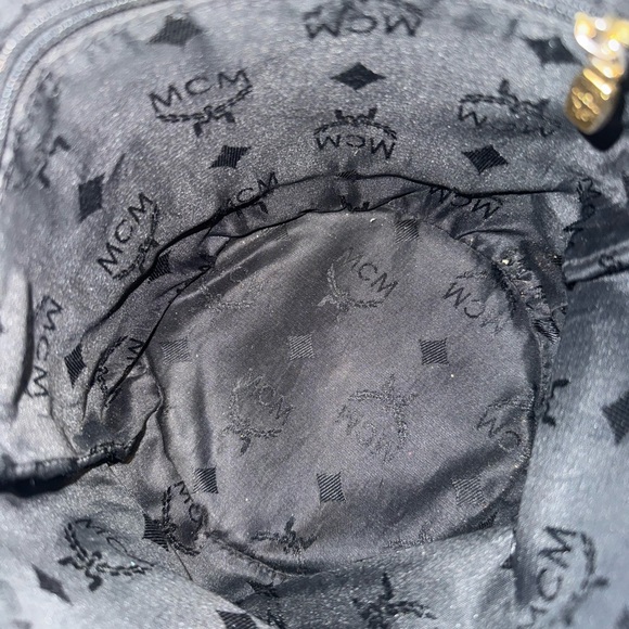 MCM Black Monogram Bucket Crossbody with Gold Chain - Picture 7 of 7